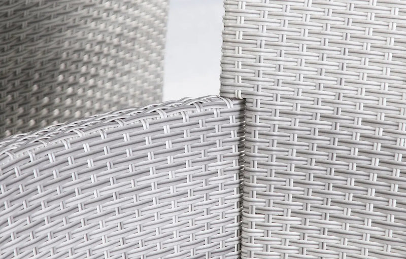 Bridgetown 6 Seater Rectangular Rattan and Polywood Grey Garden Dining Set 200cm