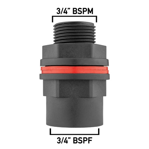 Water Butt 3/4" BSP Male with Female Outlet - Home & Garden > Lawn & Garden Tech Hose & Fittings