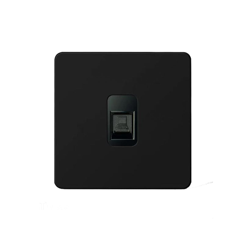 Caradok Matt Black Metal Screwless Net RJ45 Socket - Caradok - Screwless Matt Black