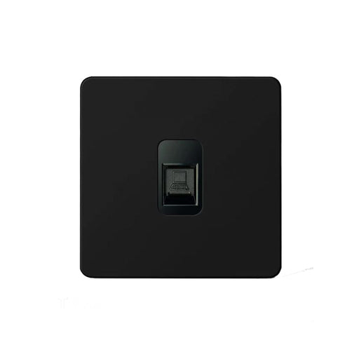 Caradok Matt Black Metal Screwless Net RJ45 Socket - Caradok - Screwless Matt Black