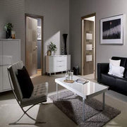 Apollo Chocolate Grey Pre-Finished 3 Glazed Clear Light Panels Interior Door - 1981mm x 686mm -