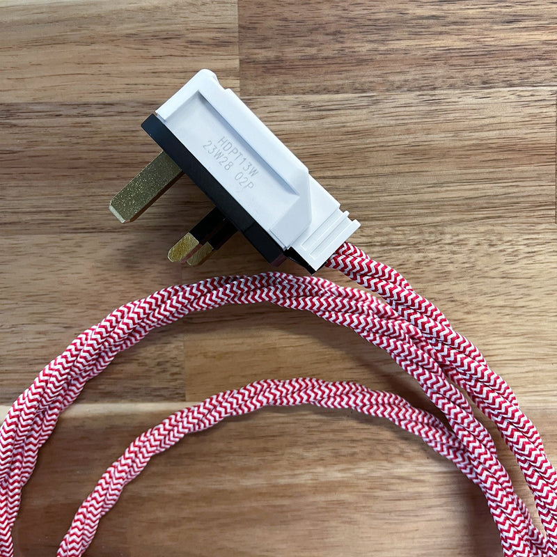 Christmas Red/White/Green Decorative Extension Lead - White Trailing Socket - Extension Leads