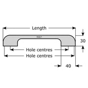 Chrome Cupboard Door Handle M4TEC Cardrona K7 - Hardware > Hardware Accessories > Cabinet Hardware > Cabinet Knobs & Handles Cabinet Knobs & Handles