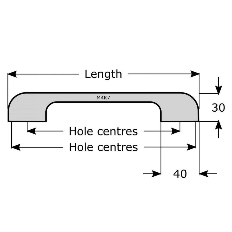 Chrome Cupboard Door Handle M4TEC Cardrona K7 - Hardware > Hardware Accessories > Cabinet Hardware > Cabinet Knobs & Handles Cabinet Knobs & Handles