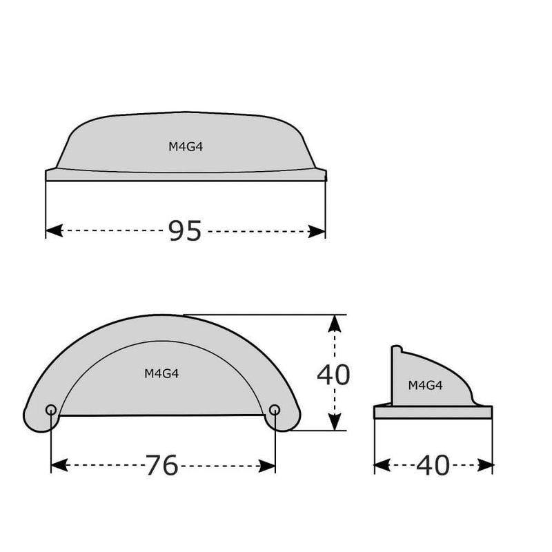 Chrome Drawer Cup Pull Handle M4TEC Golspie G4 - Hardware > Hardware Accessories > Cabinet Hardware > Cabinet Knobs & Handles Cabinet Knobs & Handles