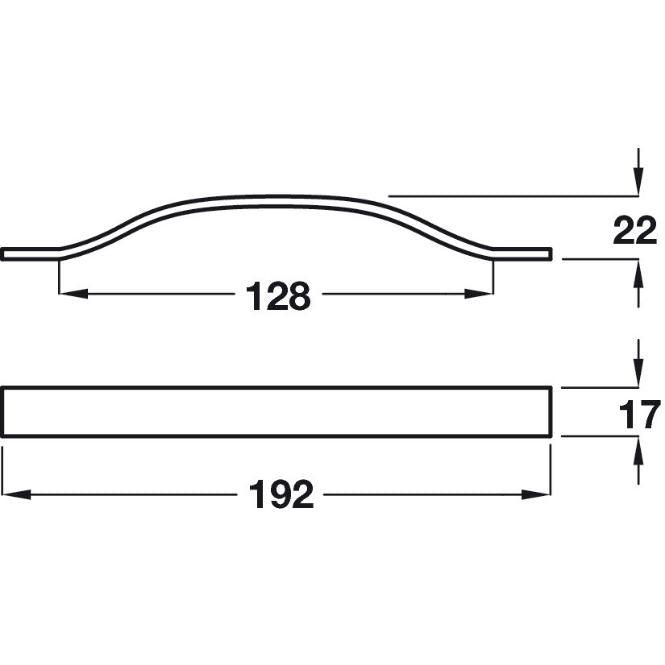 Chrome & Nickel Cupboard Door Handle M4TEC Turnberry L8 - Hardware > Hardware Accessories > Cabinet Hardware > Cabinet Knobs & Handles Cabinet Knobs & Handles