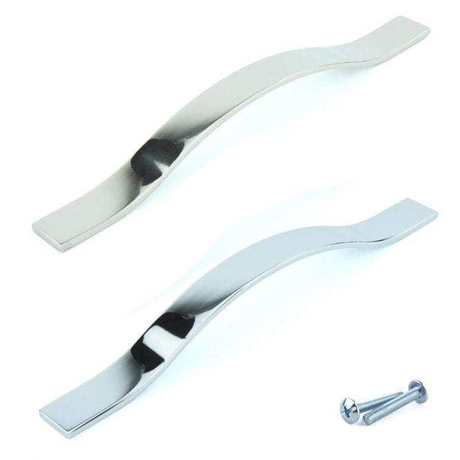 Chrome & Nickel Cupboard Door Handle M4TEC Turnberry L8 - Hardware > Hardware Accessories > Cabinet Hardware > Cabinet Knobs & Handles Cabinet Knobs & Handles