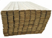 Stack of wooden planks on a white background