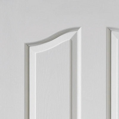 White Textured 4 Moulded Panel Edwardian Top Arched Internal Fire Door 1981mm x 762mm -