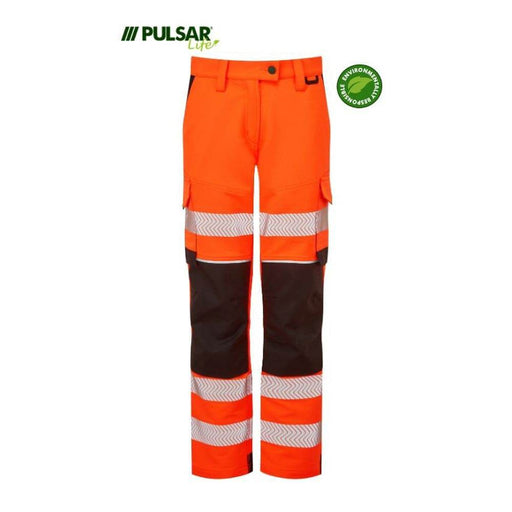 PULSAR® LIFE LFE972 GRS Women's Stretch Hi-Vis Combat Trouser Orange - WOMENS HI-VIS CLOTHING