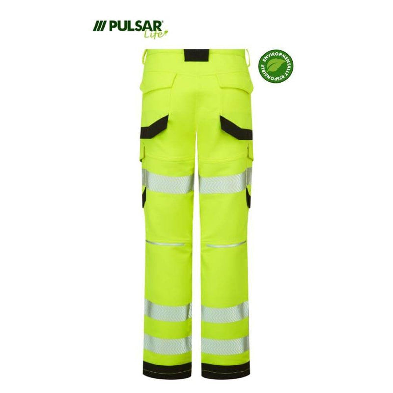 PULSAR® LIFE LFE971 GRS Women's Stretch Hi-Vis Combat Trouser Yellow - WOMENS HI-VIS CLOTHING