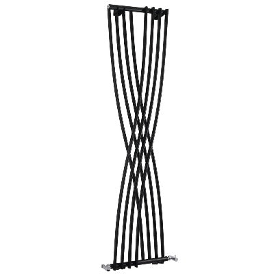 Contour Vertical Anthracite Wall-Mounted Curved Radiator - 1775 x 450mm -