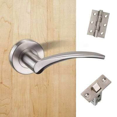 Corvus Satin Chrome Handle Hardware Pack Privacy -