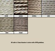 Cream / Linen Braided Fabric Decorative Extension Lead - White 6 Gang Trailing Socket - Extension Leads