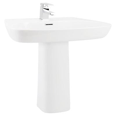 Cubix 600mm Basin - 1 Tap Hole with Chrome Overflow - Bathrooms
