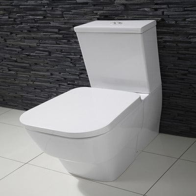 Cubix Close Coupled Toilet with Closed, Flush to Wall Back - Bathrooms