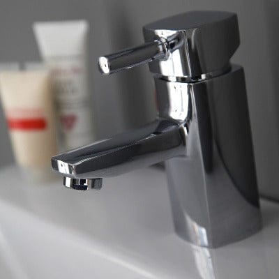 Cubix Chrome Basin Mixer w/ Click-Clack Waste - All Sizes - Bathrooms