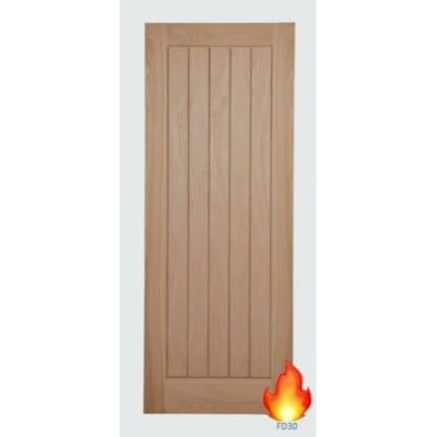 Cottage Oak Unfinished Internal Fire Door FD30 - All Sizes - Doors