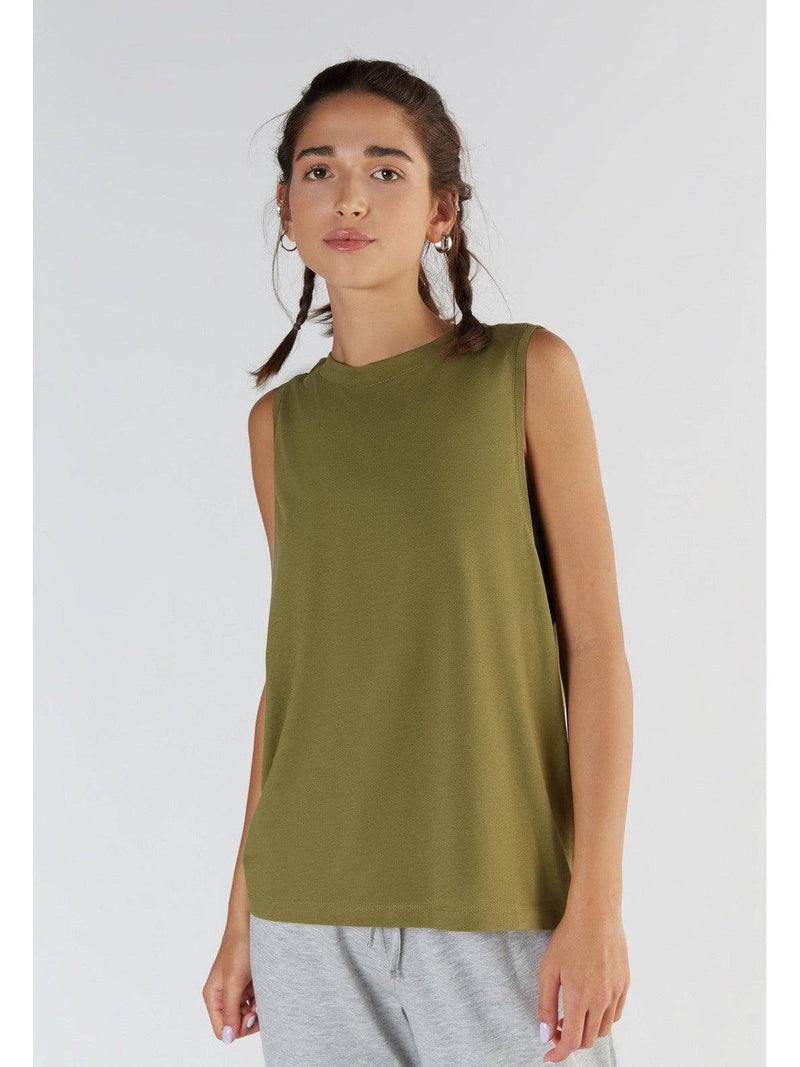 Tencel High-Neck Active Vest Top: Womens