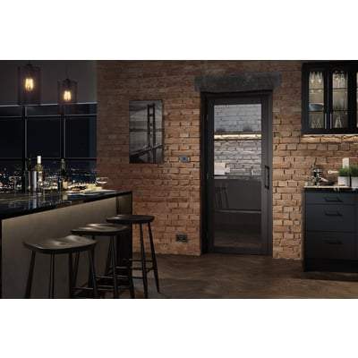 Soho Dark Charcoal 4 Glazed Clear Light Panels Pre-Finished Internal Door - 1981mm x 610mm -