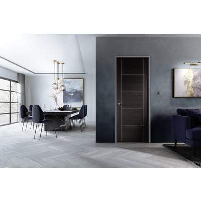 Vancouver Dark Grey Laminated 5 Panel Interior Door - All Sizes - Doors