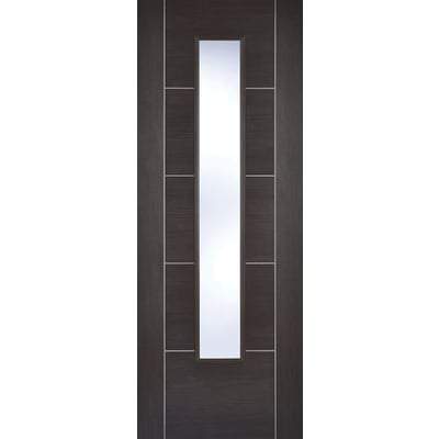 Vancouver Dark Grey Laminated 1 Glazed Clear Light Panel Interior Door - 1981mm x 686mm -
