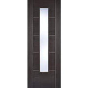 Vancouver Dark Grey Laminated 1 Glazed Clear Light Panel Interior Door - 1981mm x 762mm -