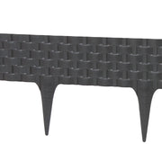 Lawn Edging, Plastic Palisade Rattan Effect, 2.4m, Deep Grey - Home & Garden > Lawn & Garden Garden tools & Accesories