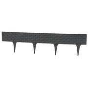Lawn Edging, Plastic Palisade Rattan Effect, 2.4m, Deep Grey - Home & Garden > Lawn & Garden Garden tools & Accesories