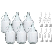 Glass Demijohn 5L 6 Pack Plain With Airlock & Bung - Arts & Entertainment > Hobbies & Creative Arts > Homebrewing & Winemaking Supplies Costwise Home Brewing
