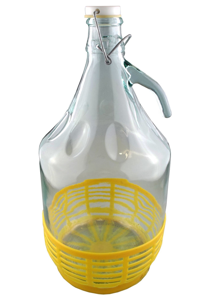 Glass Demijohn 5L With Swing Top Cap & Yellow Protective Basket - Arts & Entertainment > Hobbies & Creative Arts > Homebrewing & Winemaking Supplies Costwise Home Brewing