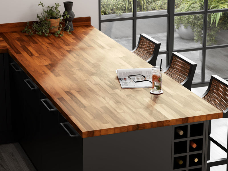 Deterra Solid Iroko Real Wood Kitchen Upstand - Hardware > Building Materials > Countertops