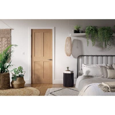 London Oak Pre-Finished 4 Panel Internal Door - 1981mm x 762mm -