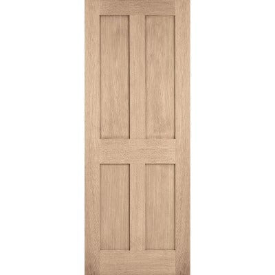 London Oak Pre-Finished 4 Panel Internal Door - 1981mm x 762mm -