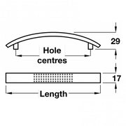 Dimpled Bow Cupboard Door Handle M4TEC Blairgowrie F4 - Hardware > Hardware Accessories > Cabinet Hardware > Cabinet Knobs & Handles Cabinet Knobs & Handles