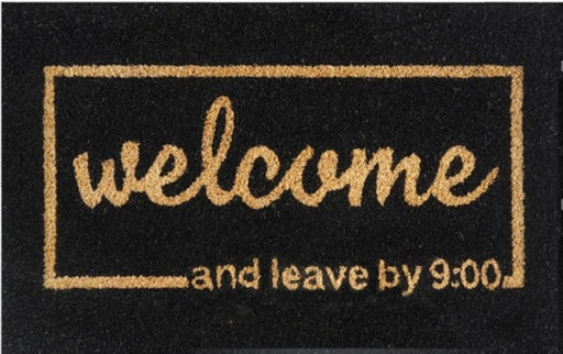 Doormat 60cm x 40cm - 'Welcome And Leave By 9:00' - Absorbent Coir Mat for Indoor/Outdoor - Home & Garden > Decor > Door Mats Garden watering