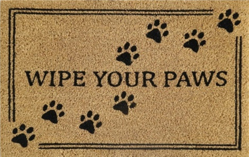 Doormat 60cm x 40cm - 'Wipe Your Paws' - Absorbent Coir Mat for Indoor/Outdoor - Home & Garden > Decor > Door Mats Garden watering