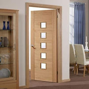 Oak Carini 5 Clear Light Panel Pre-Finished Internal Door - All Sizes - Doors