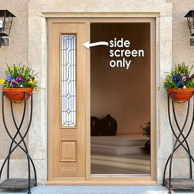 Empress Oak Unfinished 1 Double Glazed Bevelled Zinc Clear Light Panel External Door Sidelight - 457mm x 1980mm - Doors