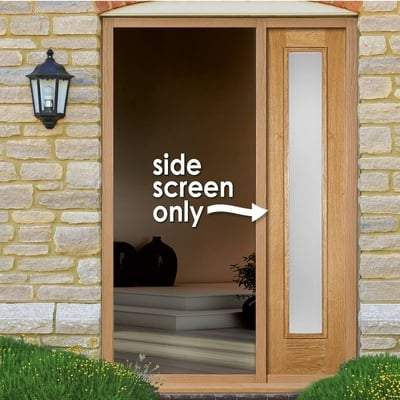 Oak Unfinished 1 Double Glazed Frosted Panel External Door Sidelight - 2057mm x 457mm - Doors