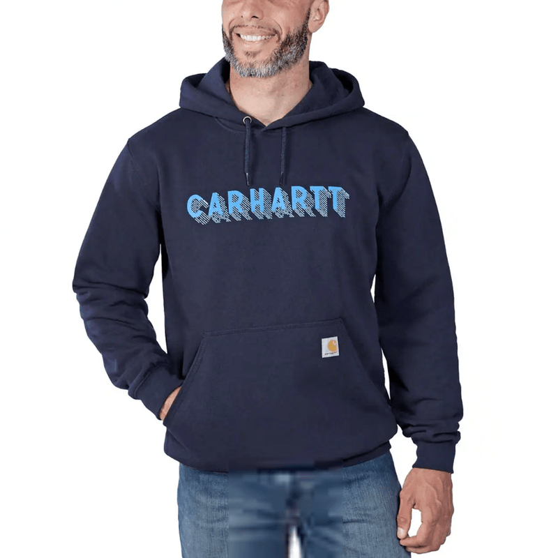 Carhartt 105944 Rain Defender Loose Fit Midweight Logo Graphic Hooded Sweatshirt - HOODIES