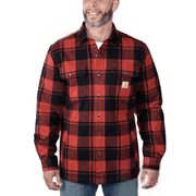 Carhartt 105939 Relaxed Fit Heavyweight Flannel Sherpa-Lined Shirt Jac Red Ochre XL - Apparel & Accessories > Clothing > Clothing Tops > Shirts SALE SHIRTS