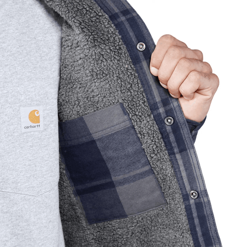 Carhartt 105939 Relaxed Fit Heavyweight Flannel Sherpa-Lined Shirt Jac - SHIRTS