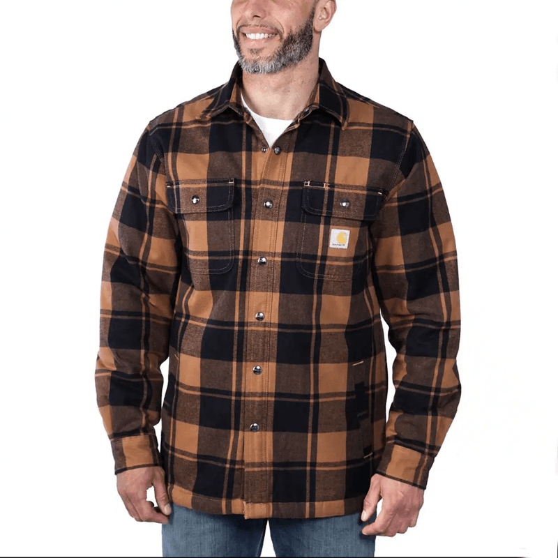 Carhartt 105939 Relaxed Fit Heavyweight Flannel Sherpa-Lined Shirt Jac - SHIRTS