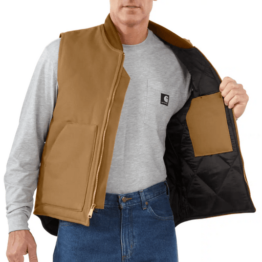 Carhartt 106676 V01 Relaxed Fit Firm Duck Insulated Rib Collar Vest - Apparel & Accessories > Clothing > Outerwear > Vests BODYWARMERS