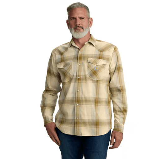 Carhartt 106756 Montana Rugged Flex Relaxed Fit Lightweight Long-Sleeve Snap-Front Plaid Shirt - Apparel & Accessories > Clothing > Clothing Tops > Shirts SHIRTS