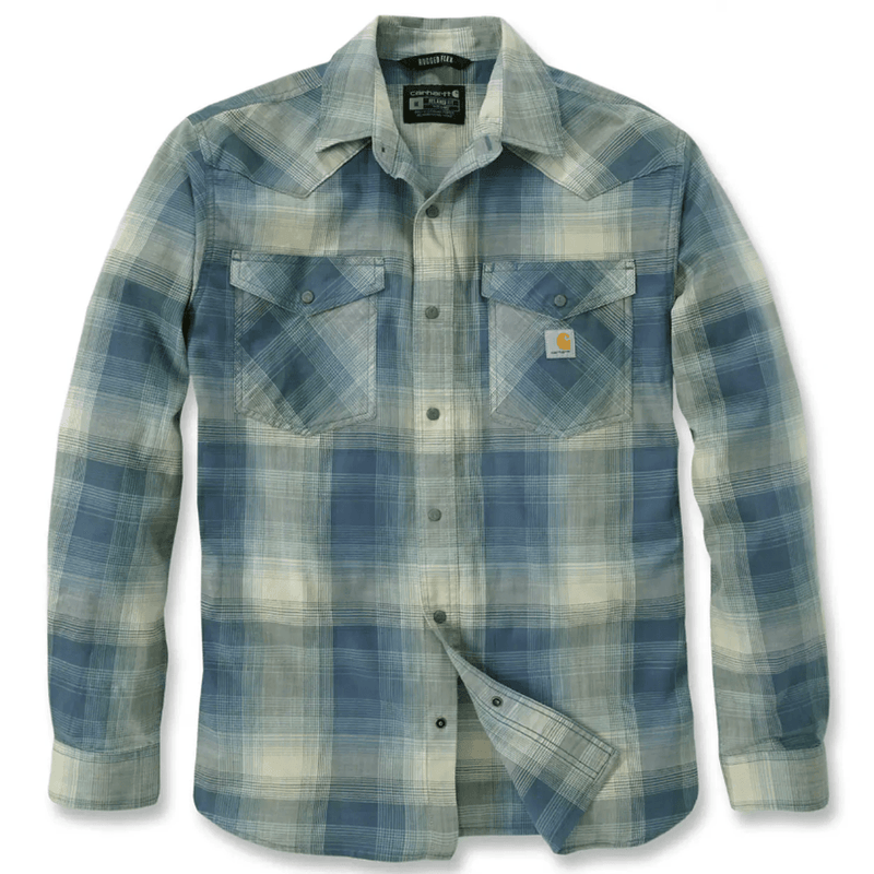Carhartt 106756 Montana Rugged Flex Relaxed Fit Lightweight Long-Sleeve Snap-Front Plaid Shirt - Apparel & Accessories > Clothing > Clothing Tops > Shirts SHIRTS
