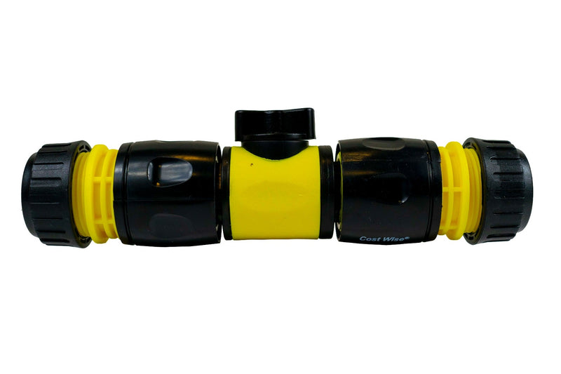 Cost Wise Snap On Male-Male In Line Valve Kit Yellow/Black - Home & Garden > Lawn & Garden > Watering & Irrigation > Garden Hose Fittings & Valves Garden watering