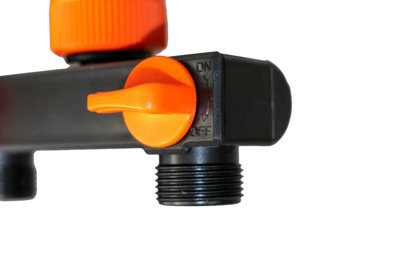 2 Way Tap Splitter PP with Valves and Snap-On Male Connectors - Home & Garden > Lawn & Garden Garden watering