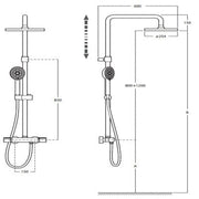 Loft Chrome Shower Mixer Column With Kit - Bathrooms